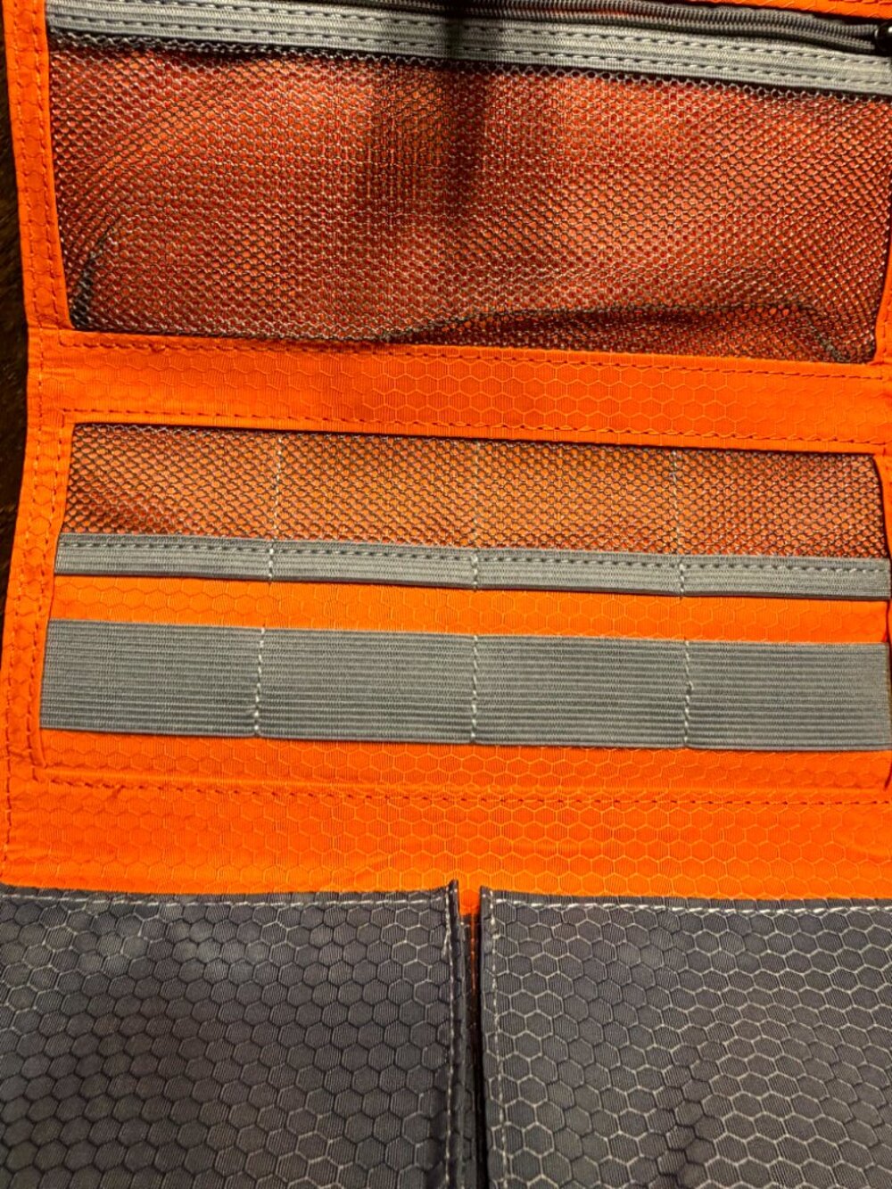 Harley Davidson Motorcycle Wallet Tri Fold Carry All Black and Orange Logo - Picture 9 of 12